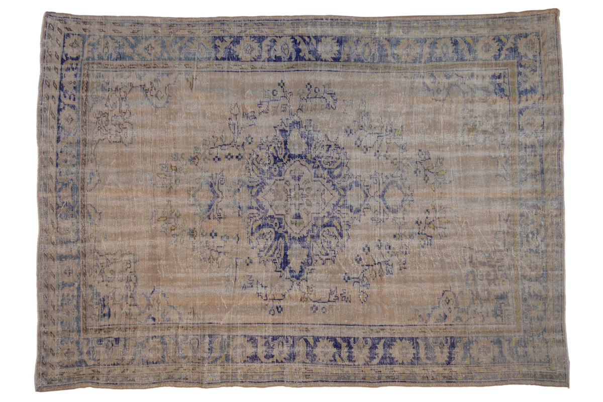 6.5x9.5 Vintage Distressed Oushak Carpet