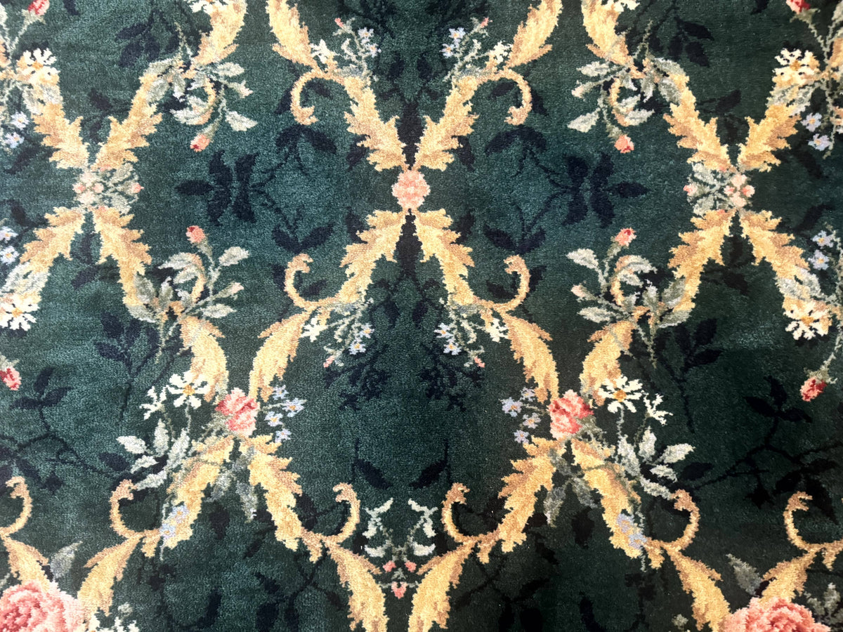 Karastan Garden of Eden Rug 4x6, Green Savonnerie 509/1733, Original Discontinued Vintage Karastan Carpet - Jewel Rugs, view 4