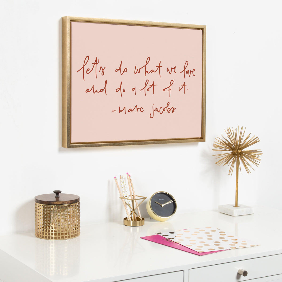 Sylvie Do What We Love Framed Canvas by Maja Tomljanovic