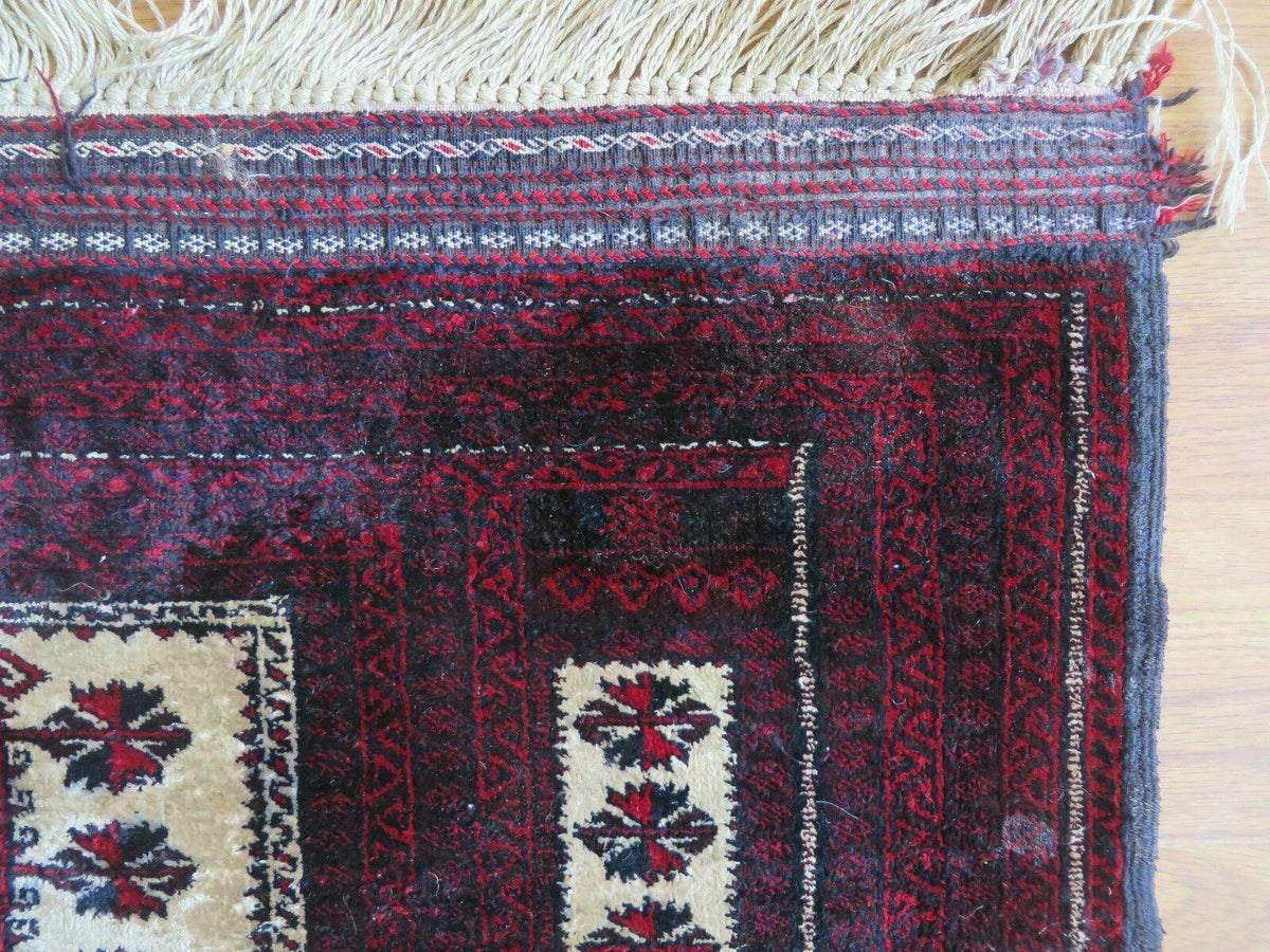 3' X 5' Handmade Fine Knotted Balouch Turkoman Prayer Silk Wool Rug - Jewel Rugs, view 8