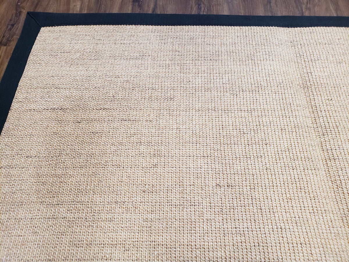 Jute Rug 8x10, Natural Jute Fiber Area Rug, Natural Sisal Area Rug with Black Border, 8x10 Carpet, Solid Jute Rug 8 x 10, Farmhouse Rug - Jewel Rugs, view 6