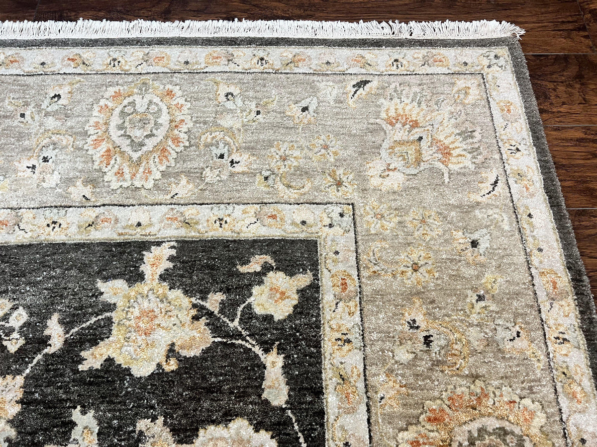 Indo Persian Rug 9x12, Sultanabad Indian Carpet, Dark Brown, Hand Knotted Vintage Wool Rug - Jewel Rugs, view 8