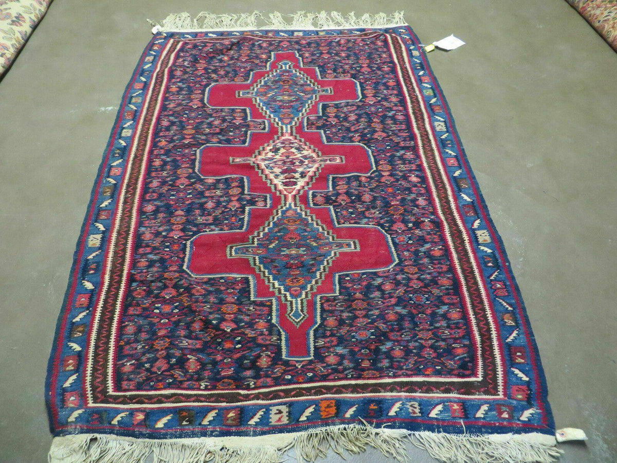 4' X 5' Antique Handmade Turkish Wool Kilim Flat weave Rug Blanket Tribal - Jewel Rugs, view 2