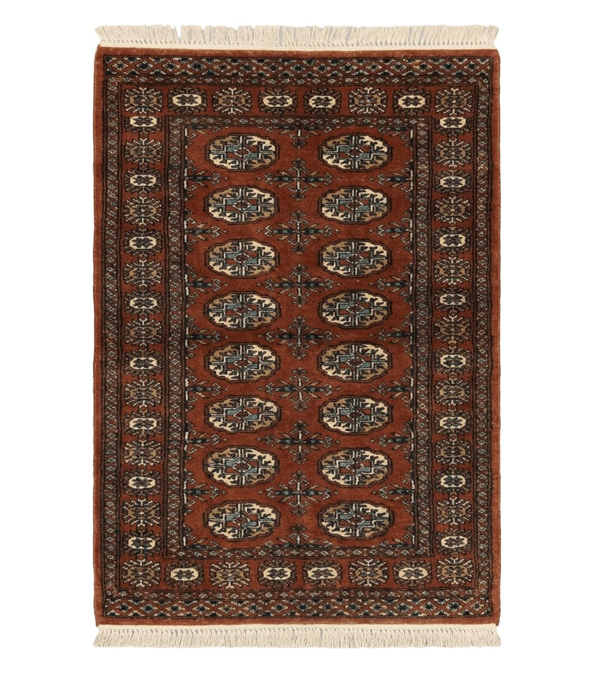 3' X 4' Vintage Handmade Pakistan Turkoman Bokhara Fine Woven Wool Rug - Jewel Rugs