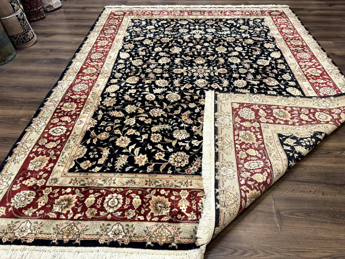 Sino Persian Rug 8x10, Black and Red, Floral Allover - Jewel Rugs, view 11