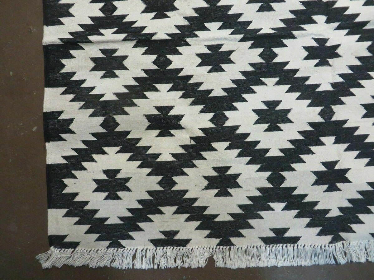 4' X 6' Hand Woven Wool Rug Contemporary Kilim Dhurrie Modern Oriental Area Rug - Jewel Rugs, view 9