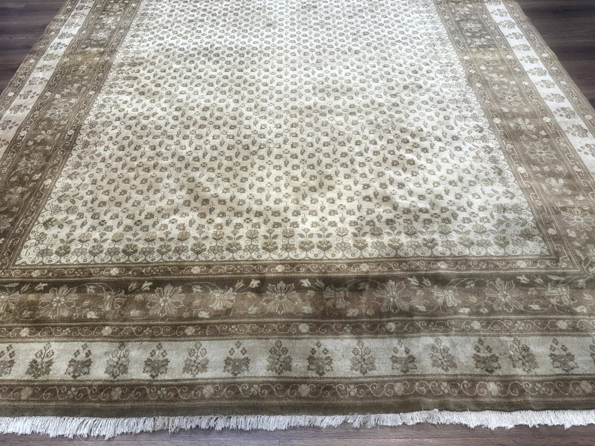 Indo Persian Rug 8x10, Allover Pattern, Beige, Wool Handmade Carpet - Jewel Rugs, view 5