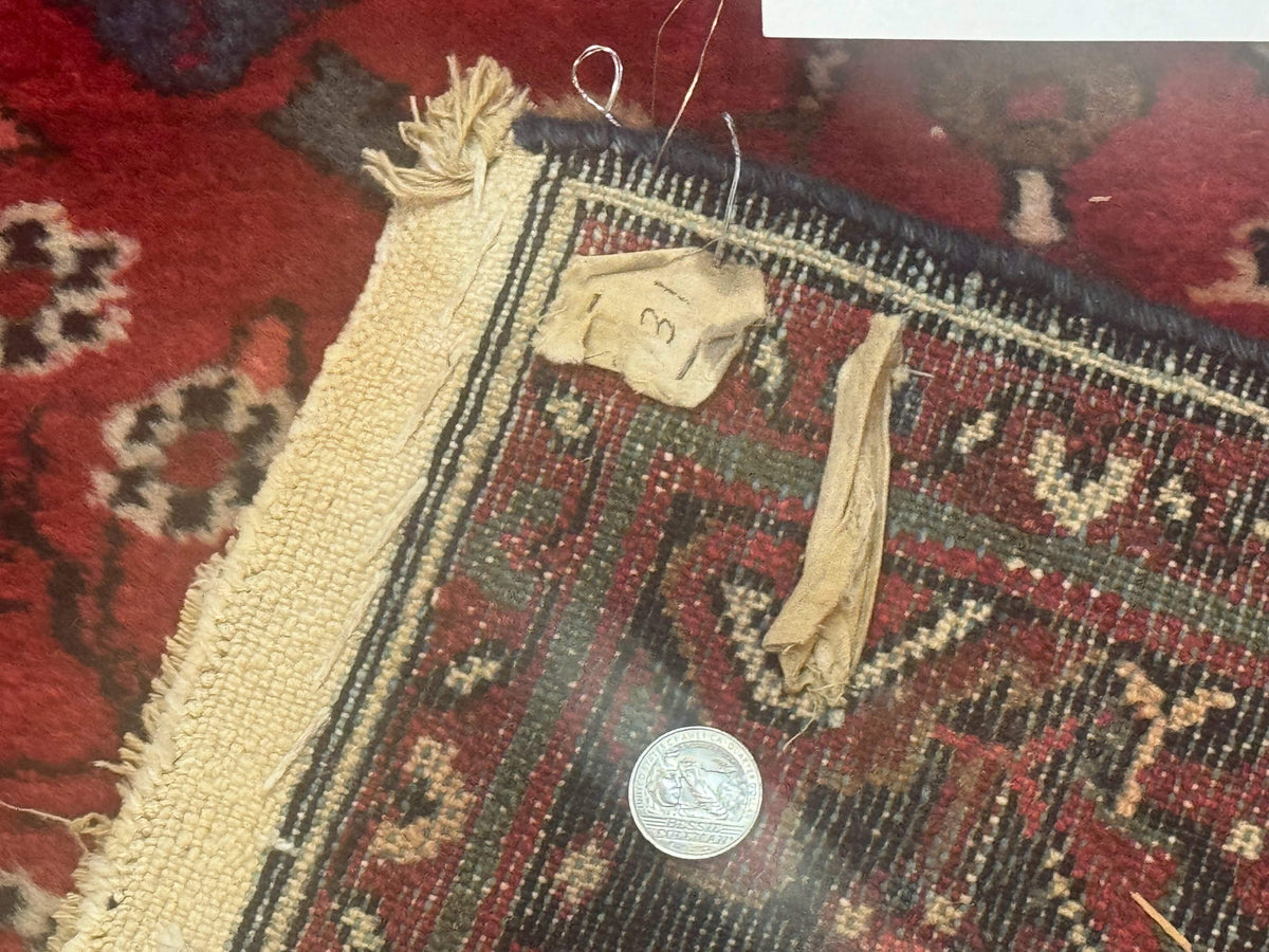 Red Persian Rug 2.6 x 6.8, Floral, Antique Per'sian Carpet, Persian Malayer Rug, Hamadan Rug - Jewel Rugs, view 10