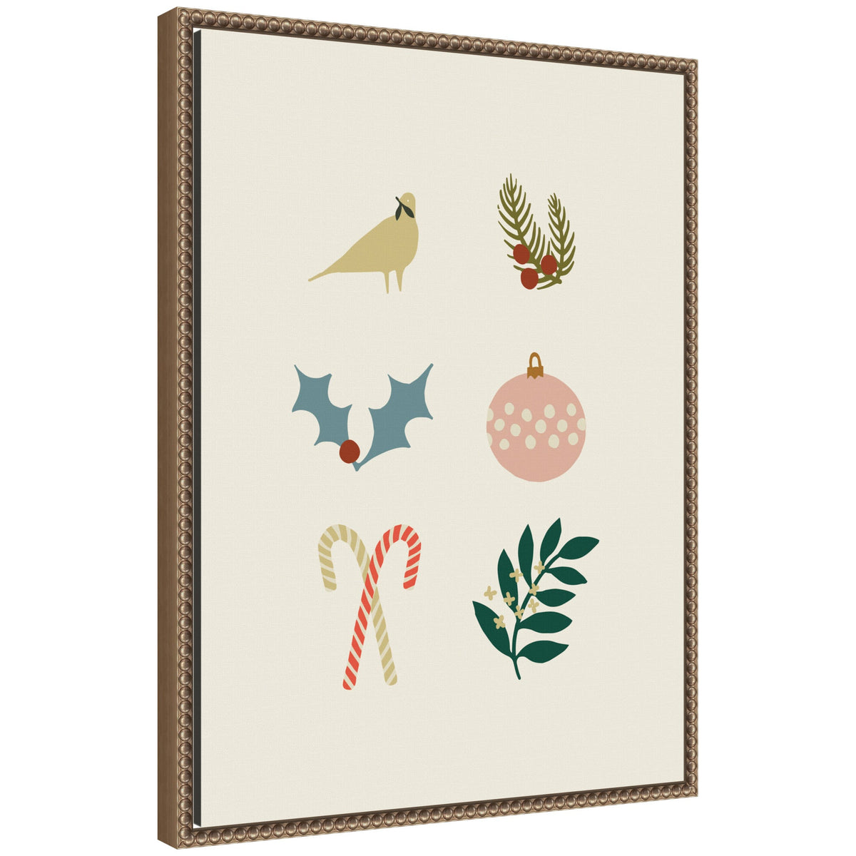 Sylvie Beaded Holiday Six Framed Canvas by Hannah Beisang