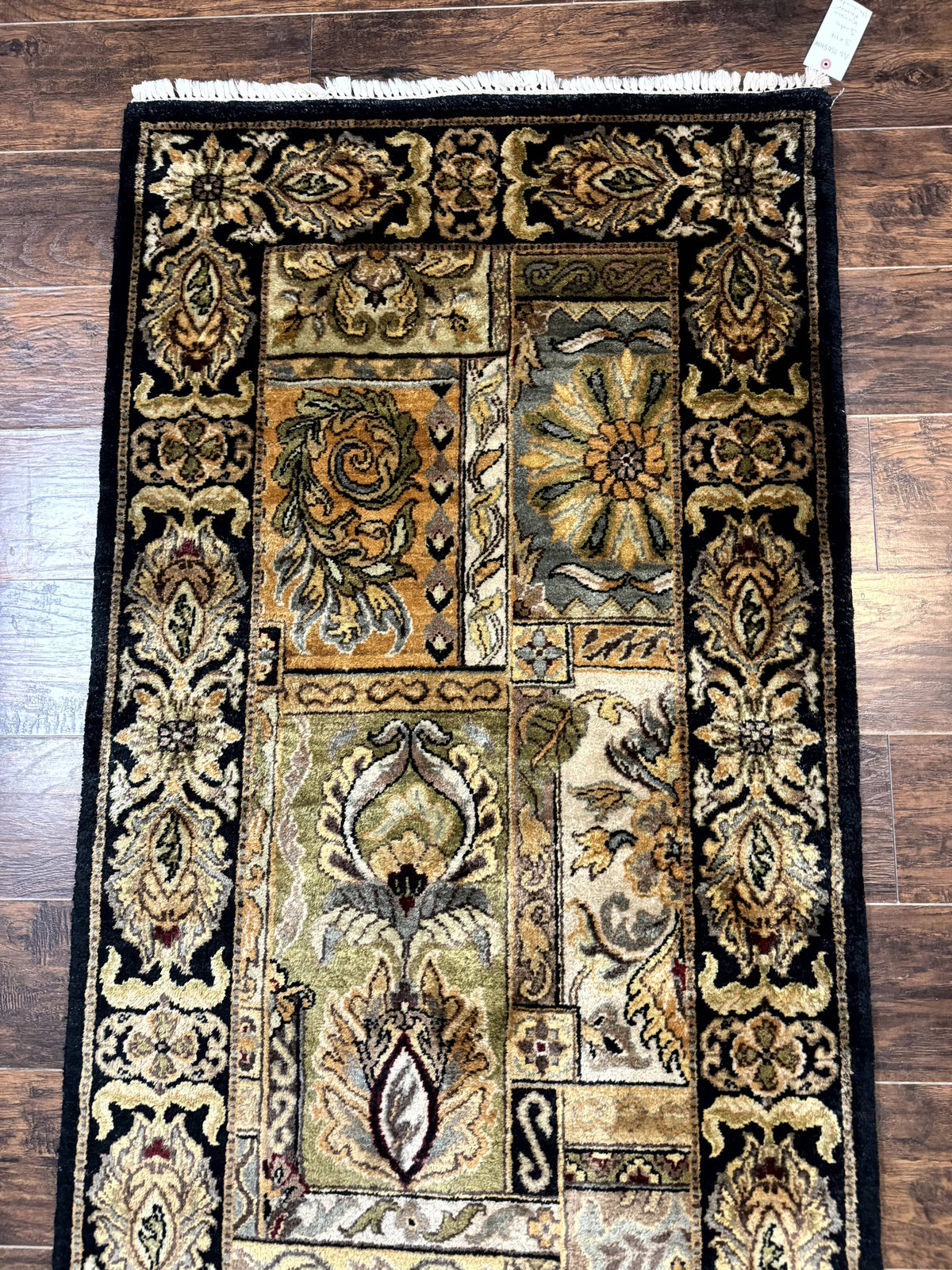 Indian Runner Rug 3x14, Panel Design, Oriental Carpet for Hallway - Jewel Rugs, view 4