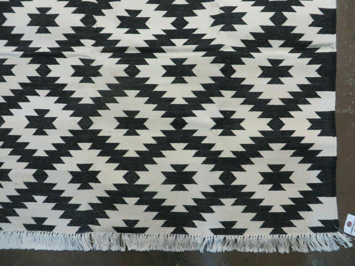 4' X 6' Hand Woven Wool Rug Contemporary Kilim Dhurrie Modern Oriental Area Rug - Jewel Rugs, view 10