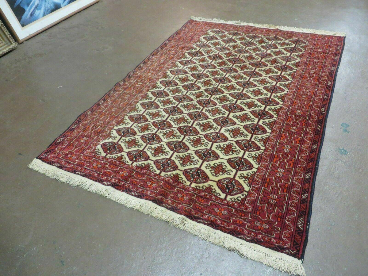 4' X 6' Handmade Finely Knotted Pakistan Turkoman Bokhara Wool Rug Nice - Jewel Rugs, view 3