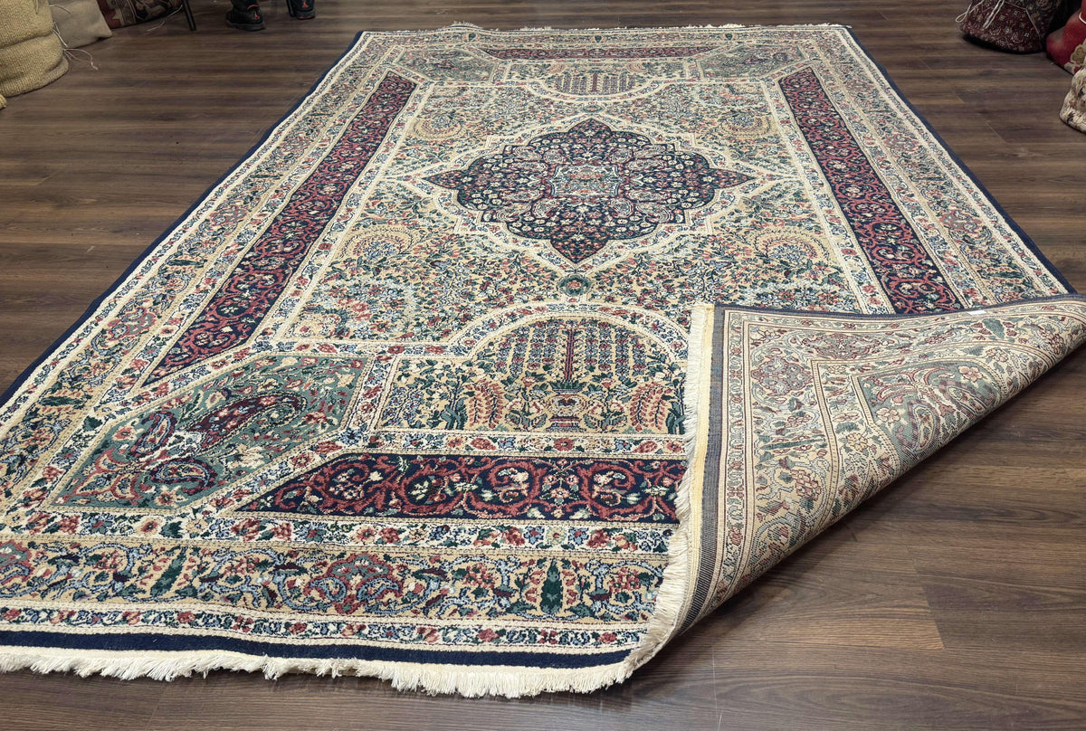 Persian Rug 8x11, Belgium Power Loomed Rug, Kirman Lavar Floral Design, Vintage Rug - Jewel Rugs, view 12