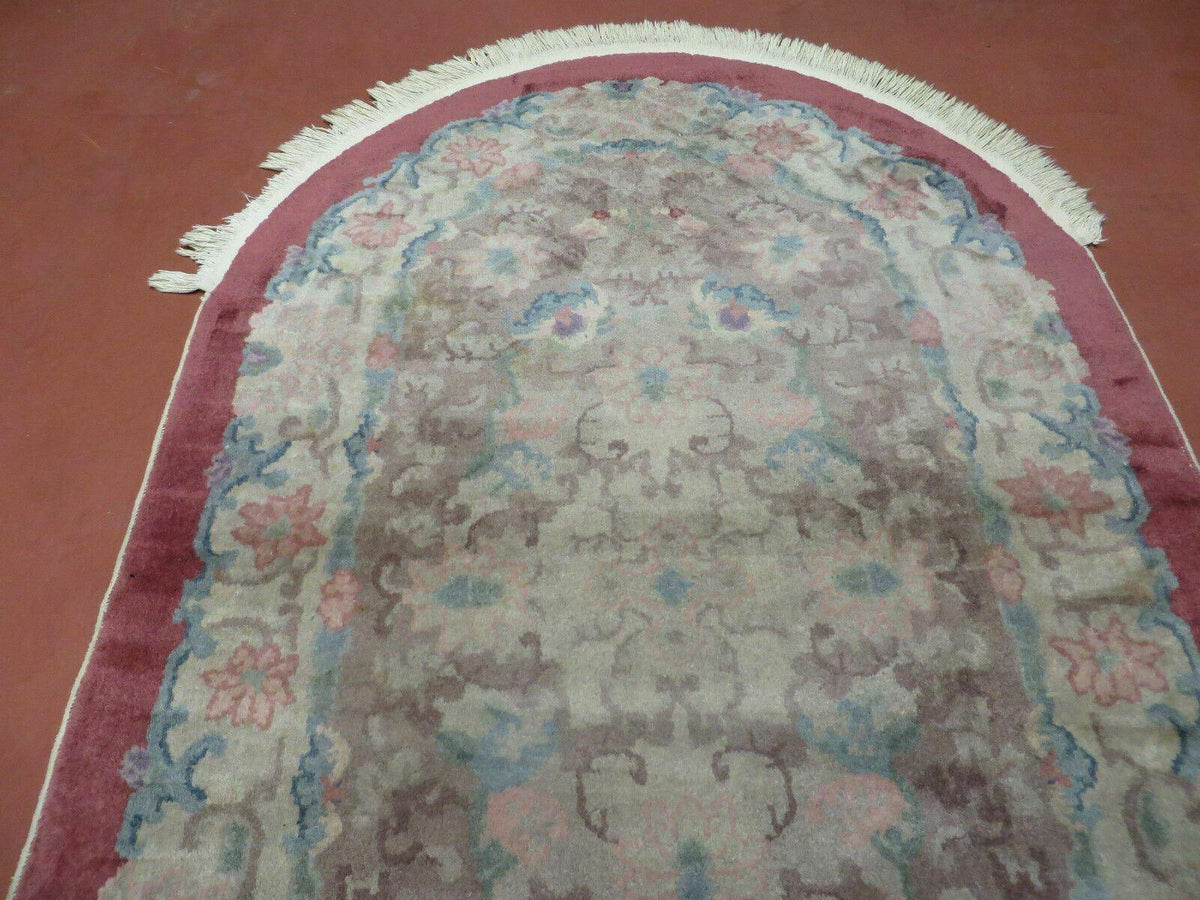 Oval Chinese Art Deco Rug 3x5 Vintage Wool Carpet - Jewel Rugs, view 5