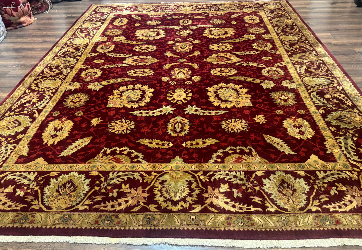 Indo Mahal Rug 9x12, Allover Pattern, Dark Red, Traditional Wool Area Rug - Jewel Rugs, view 2