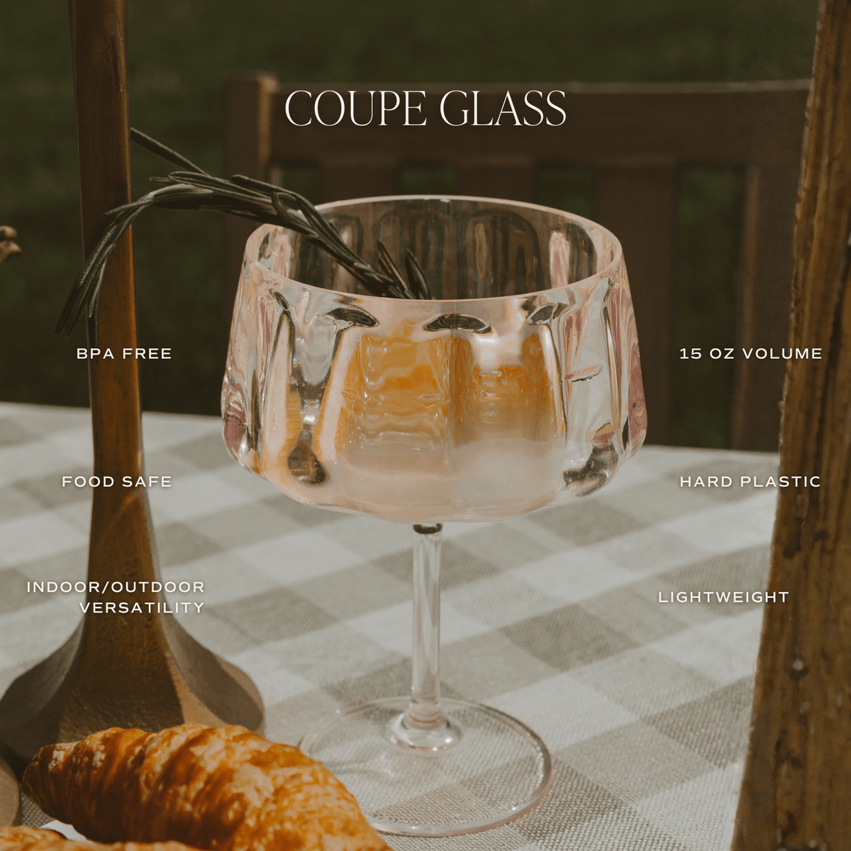 Outdoor Plastic Coupe Drinkware - Sweet Water Decor, view 6