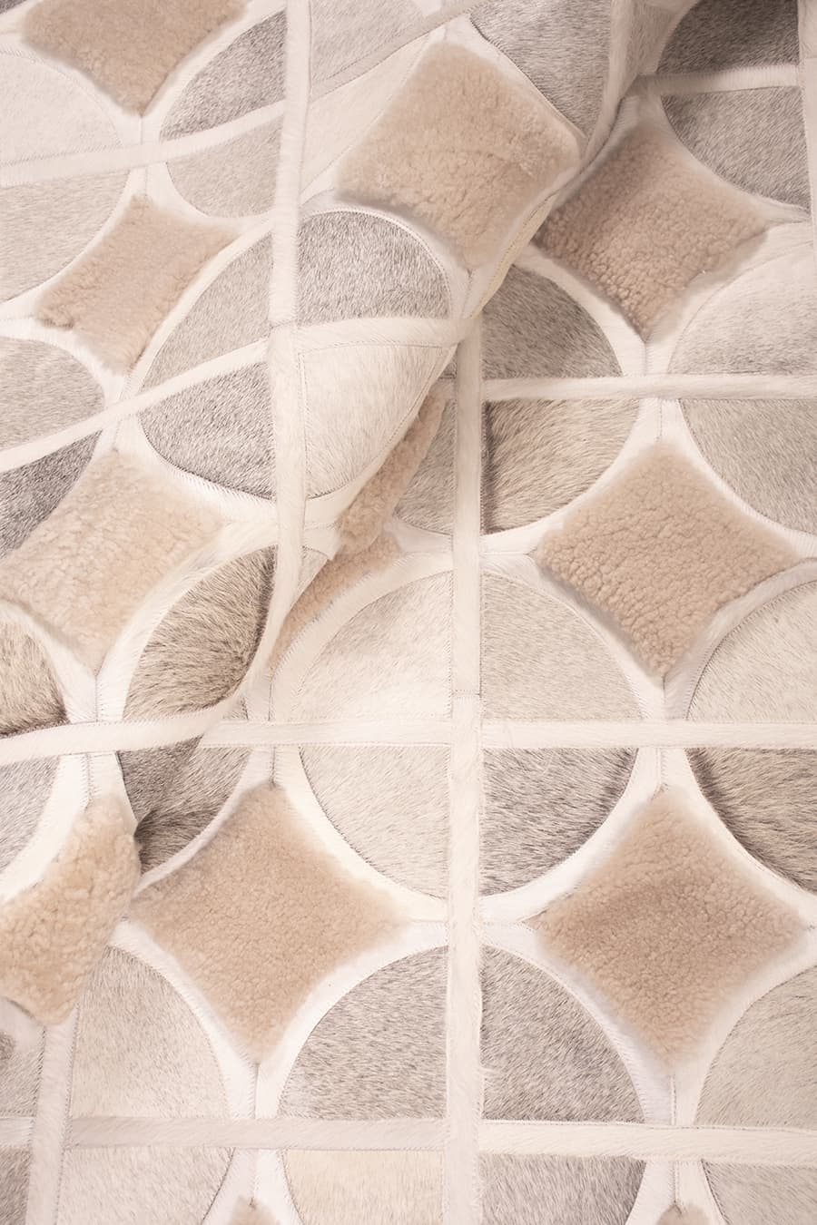 ALPHA – Custom Cowhide & Shearling Rug - Homelosophy, view 4