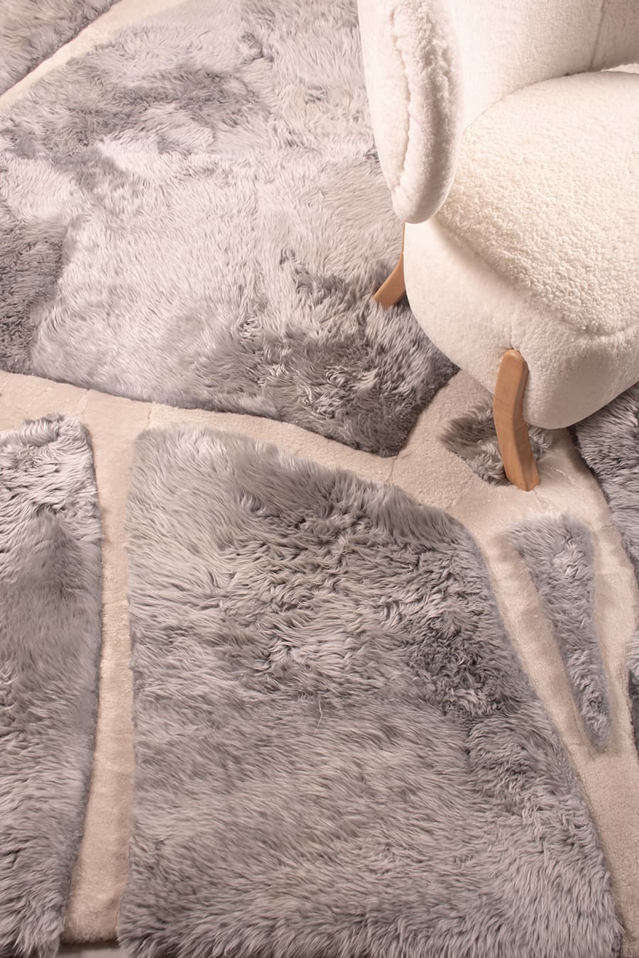ARMOR High - Low Sheepskin Rug – Sculpted Texture in Custom Sizes - Homelosophy, view 3