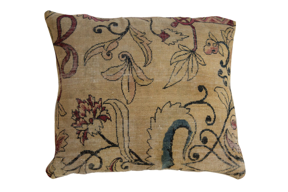 Antique Kerman Rug Fragment Pillow