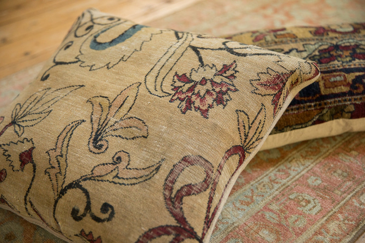 Antique Kerman Rug Fragment Pillow