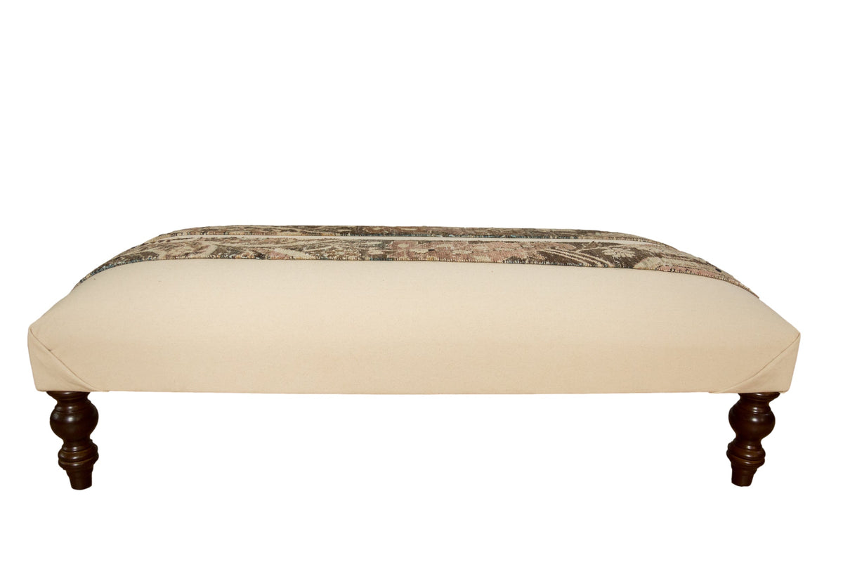 Handmade Canvas Changeable Rug Fragment Ottoman Coffee Table