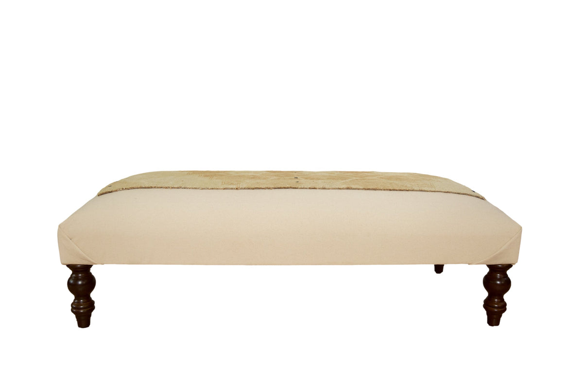 Handmade Canvas Changeable Rug Fragment Ottoman Coffee Table
