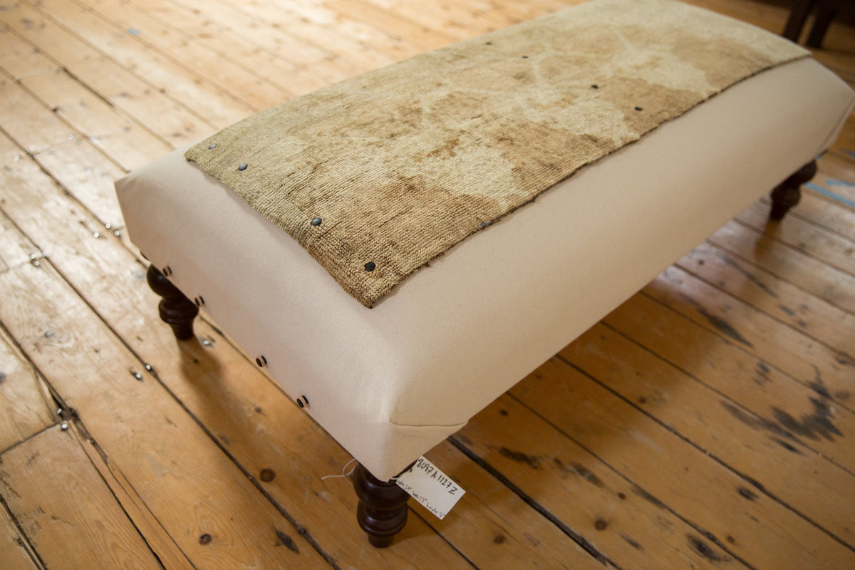 Handmade Canvas Changeable Rug Fragment Ottoman Coffee Table