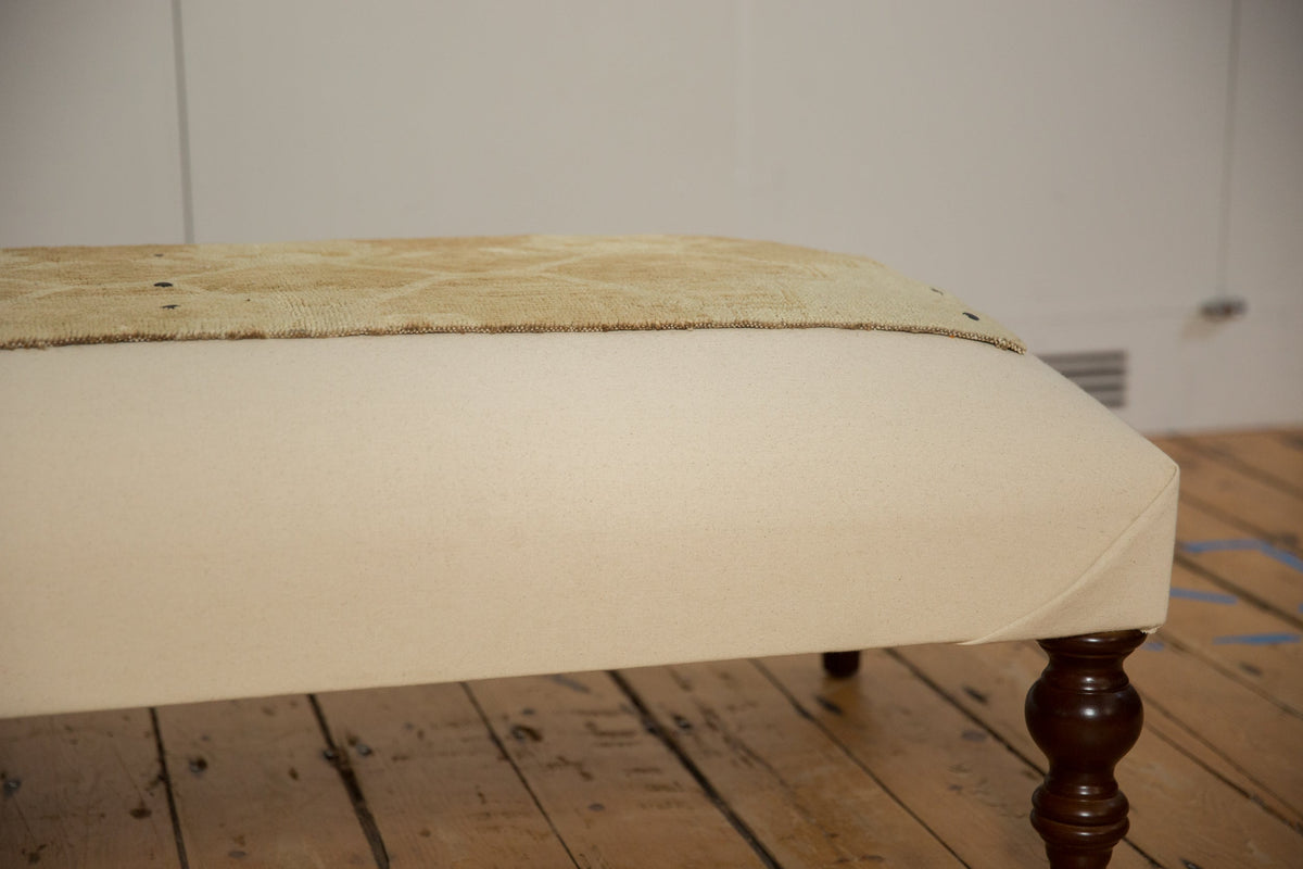 Handmade Canvas Changeable Rug Fragment Ottoman Coffee Table