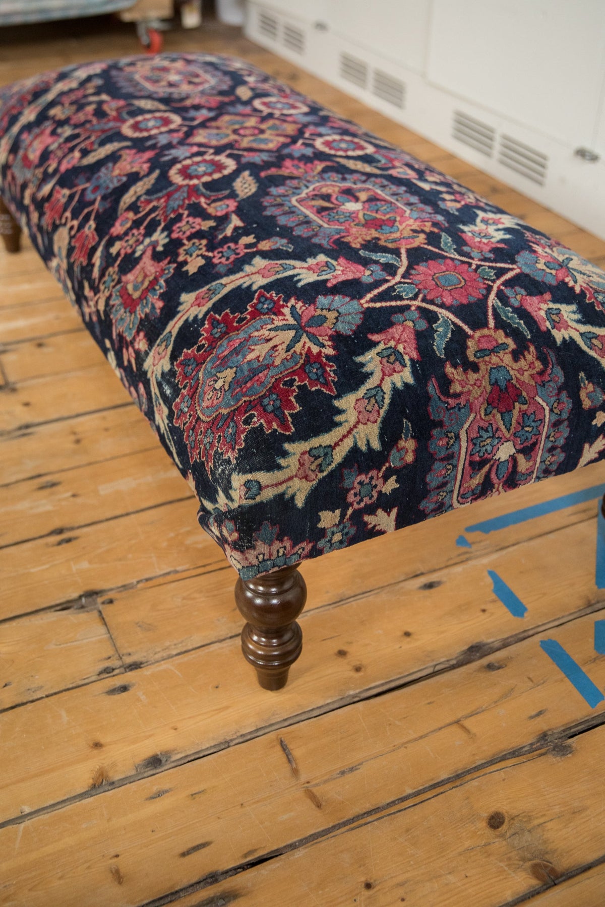 Vintage Persian Rug Ottoman Coffee Table