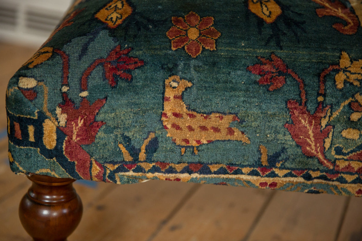 Reclaimed Antique Persian Rug Ottoman Coffee Table