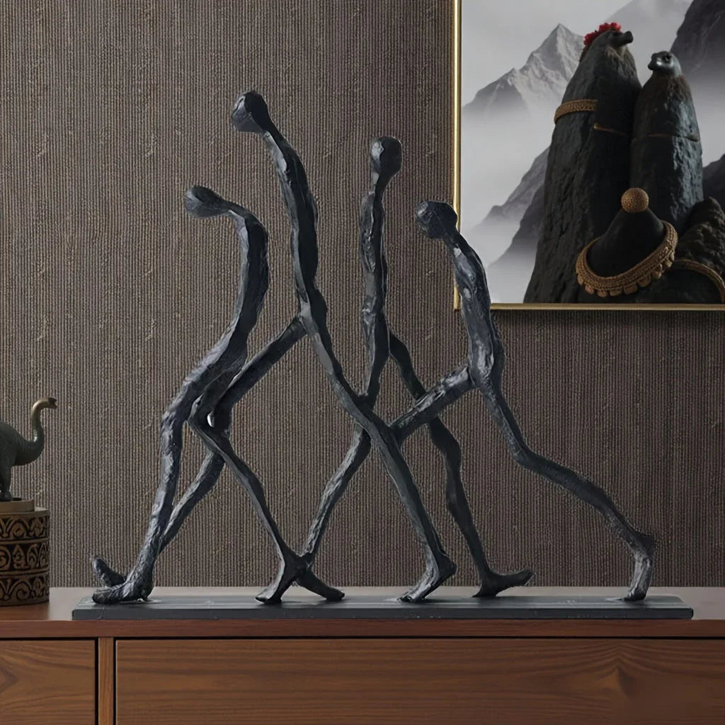 Abstract Ascending Figures Sculpture for Modern Home Decor