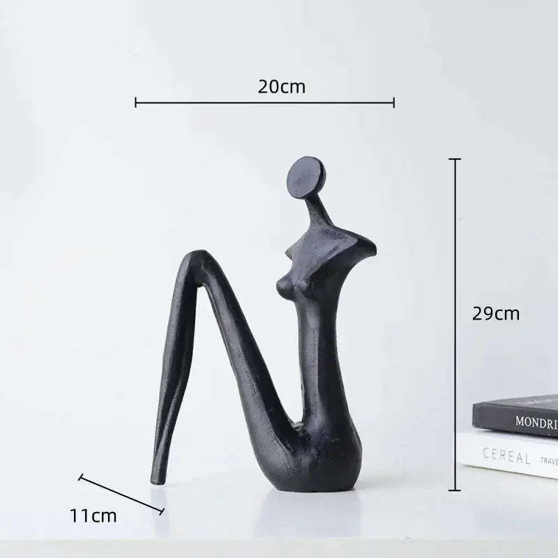 Abstract Iron Female Figure Sculptures, Pair