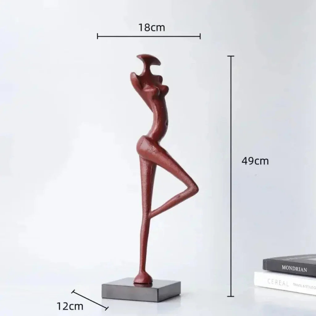 Abstract Iron Female Figure Sculptures, Pair