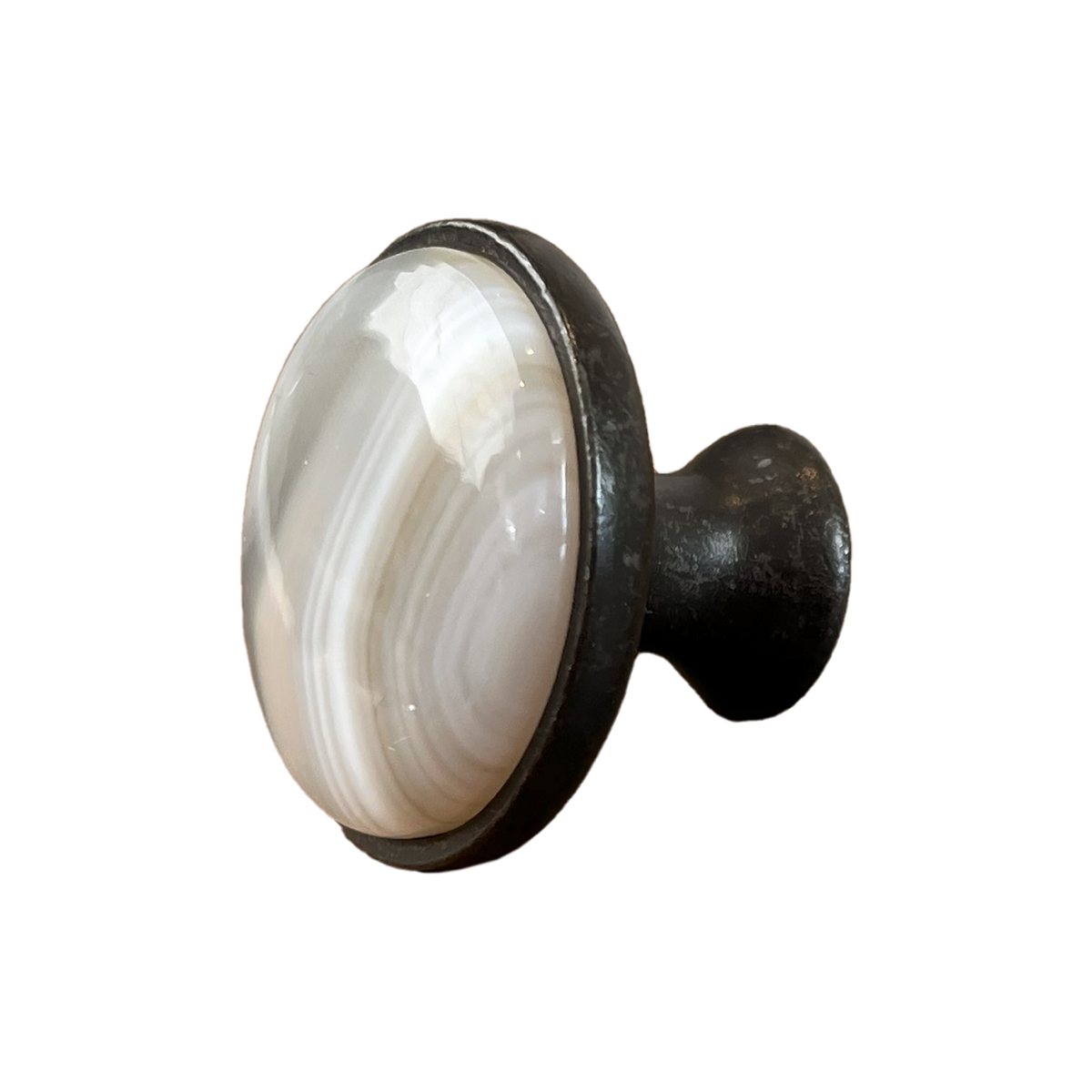 White & Grey Agate Cabinet Knob - Source by Studio Skara