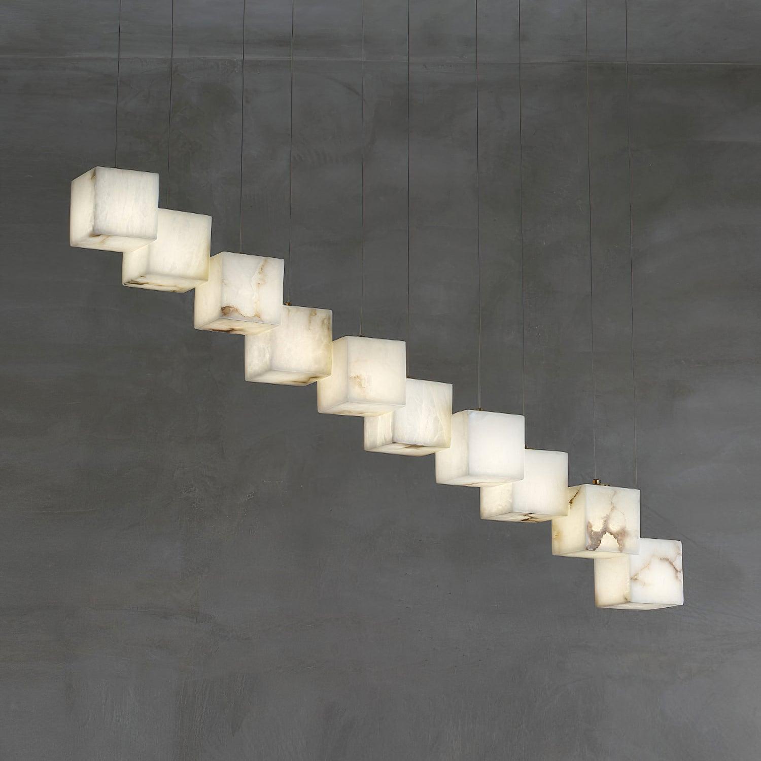 Alabaster Box Chandelier 28.3"