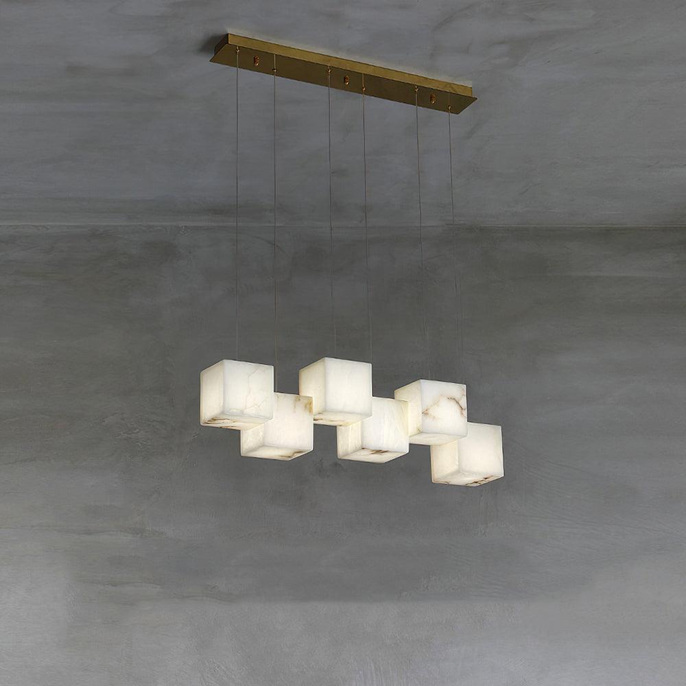 Alabaster Box Chandelier 28.3"