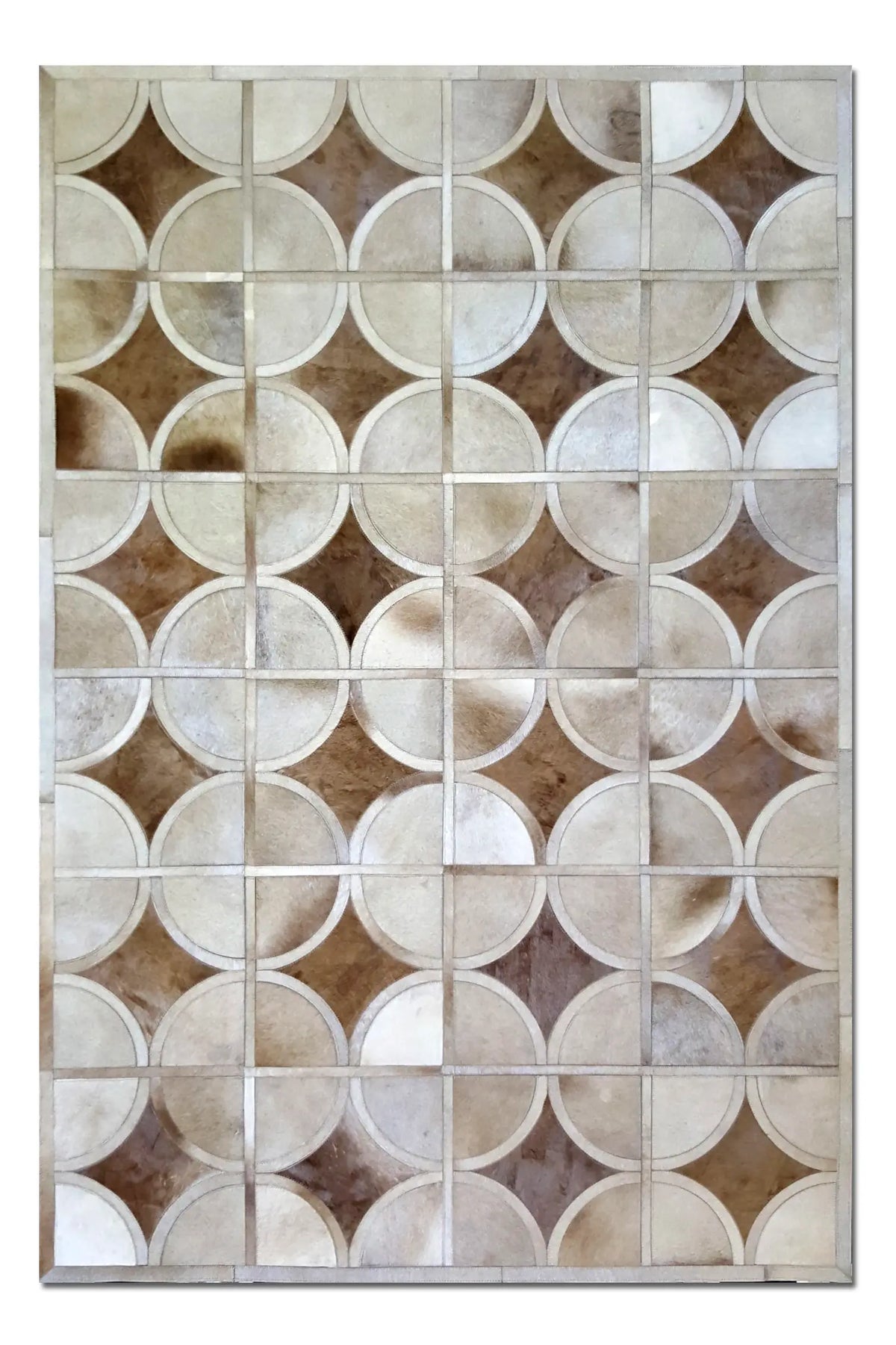 ALPHA – Custom Animal Hide Rug in Geometric Circle Pattern - Homelosophy, view 2