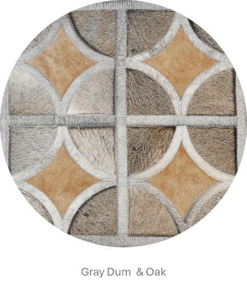 ALPHA – Custom Animal Hide Rug in Geometric Circle Pattern - Homelosophy, view 3