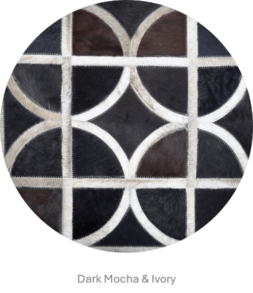 ALPHA – Custom Animal Hide Rug in Geometric Circle Pattern - Homelosophy, view 4