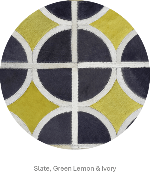 ALPHA – Custom Animal Hide Rug in Geometric Circle Pattern - Homelosophy, view 5