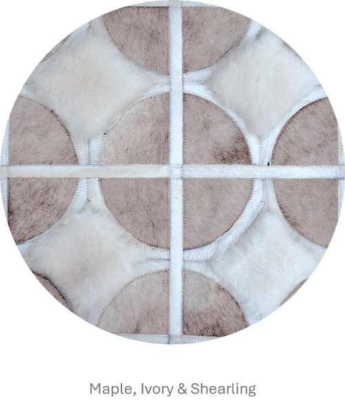 ALPHA – Custom Animal Hide Rug in Geometric Circle Pattern - Homelosophy, view 6
