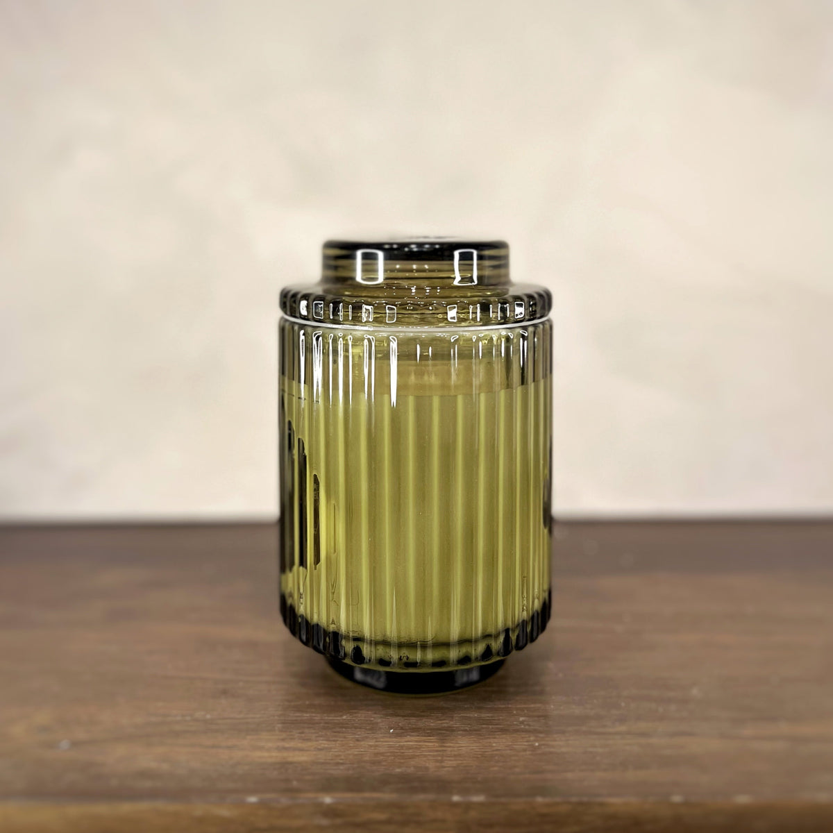 Aurélie Reeded Glass Candle: Mandarin Matcha (M) - Source by Studio Skara, view 3