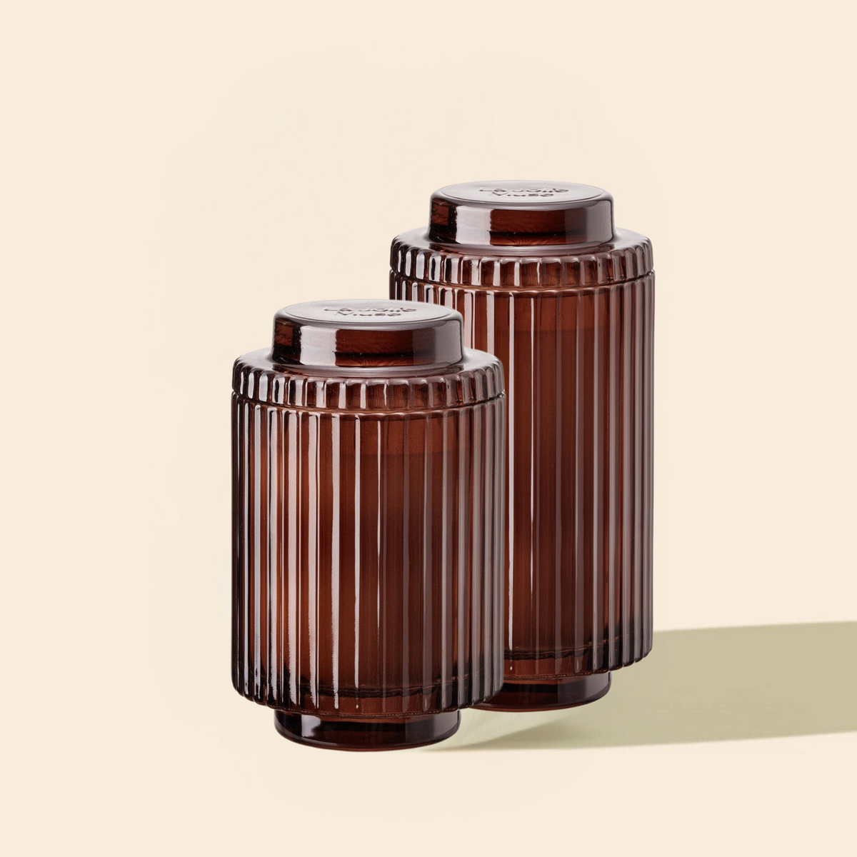 Aurélie Reeded Glass Candle: Tomato & Vine (L & M) - Source by Studio Skara, view 3