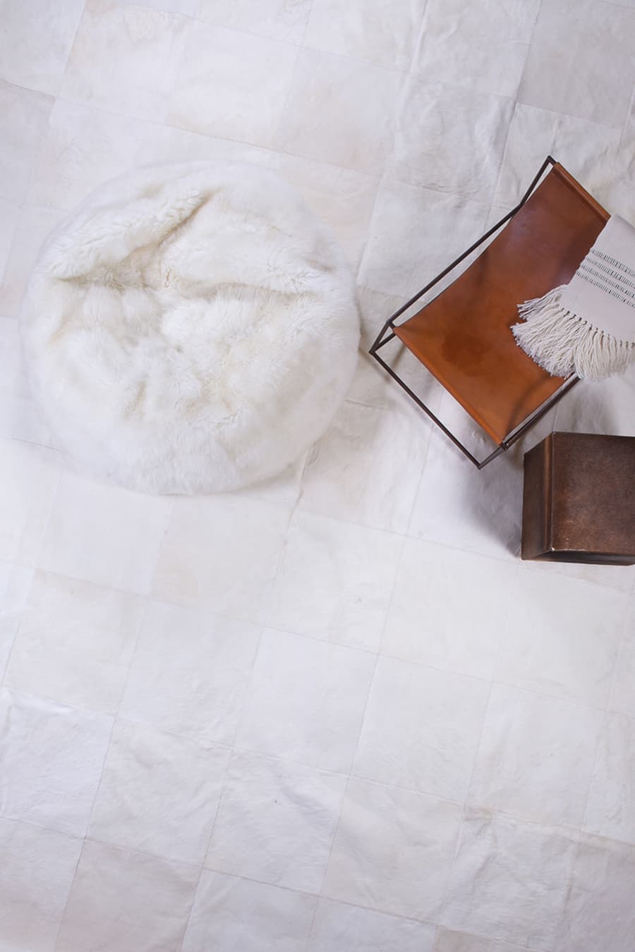 BLOCKS - Neutral Tone Cowhide Rug - Homelosophy, view 3