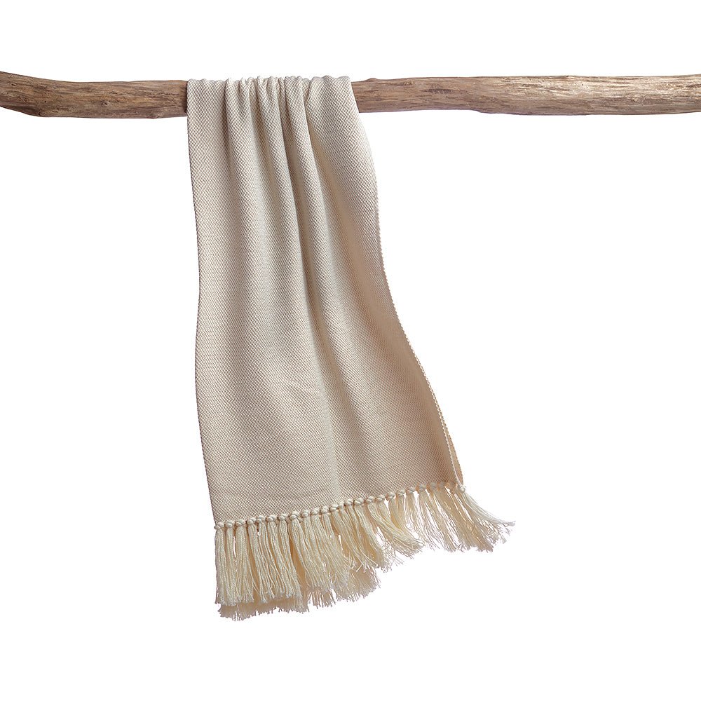Melange Ivory Luxury Throw Blanket - Homelosophy