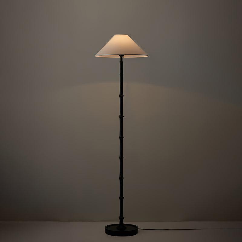 Black Bamboo Floor Lamp 11.8"