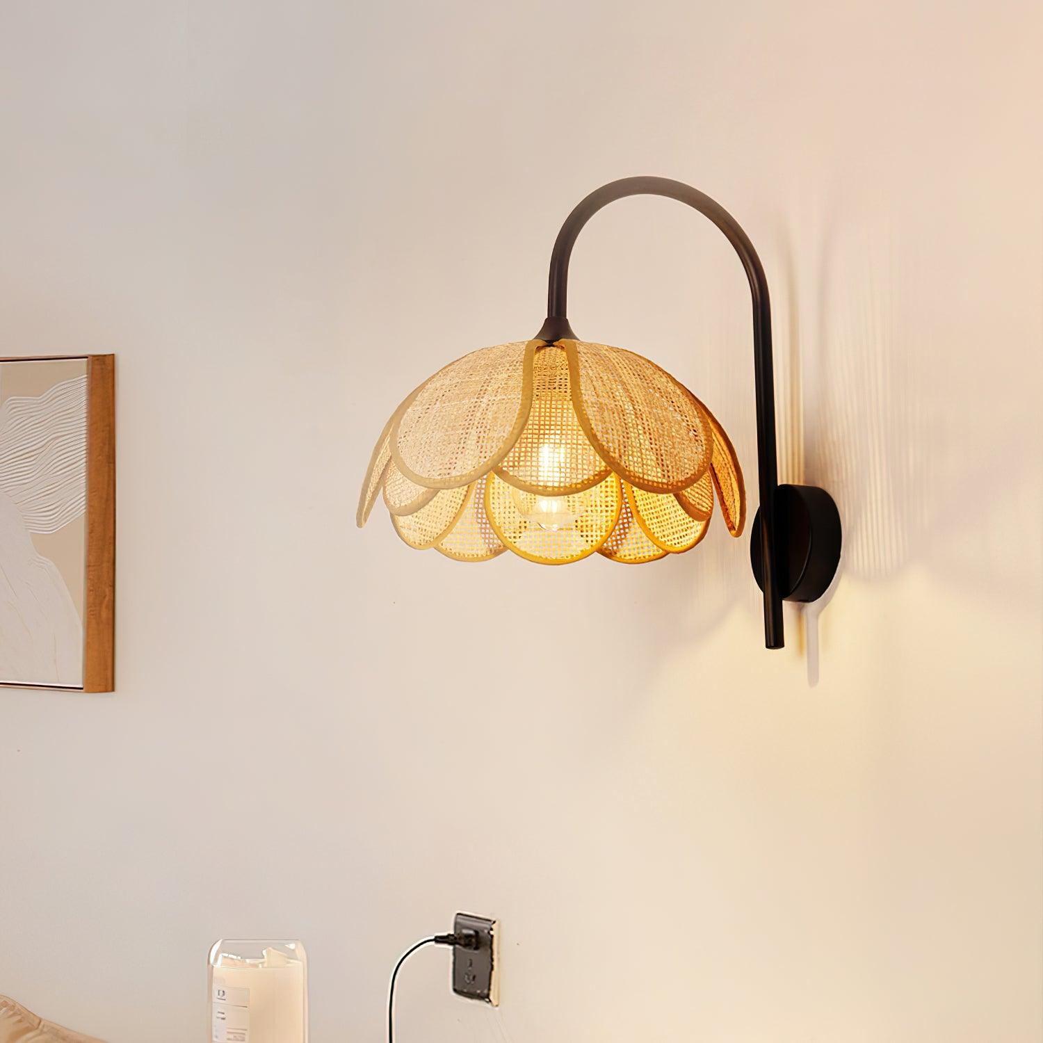 Bloom Rattan Wall Lamp 15.7"