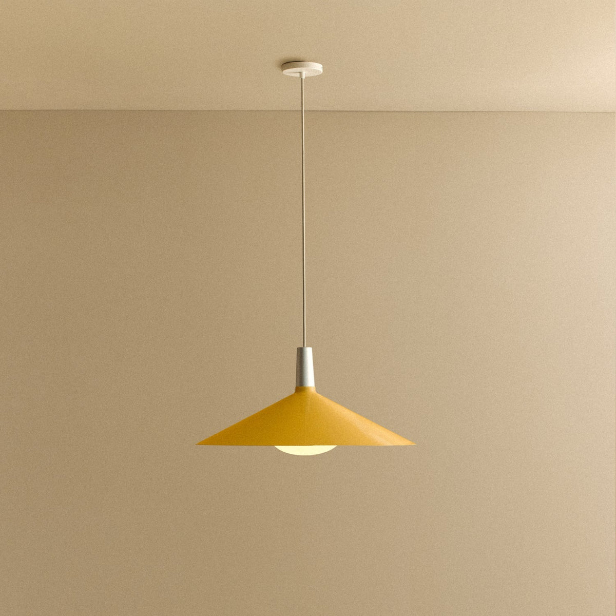Bower Pendant Light Large in Yellow + Oval II