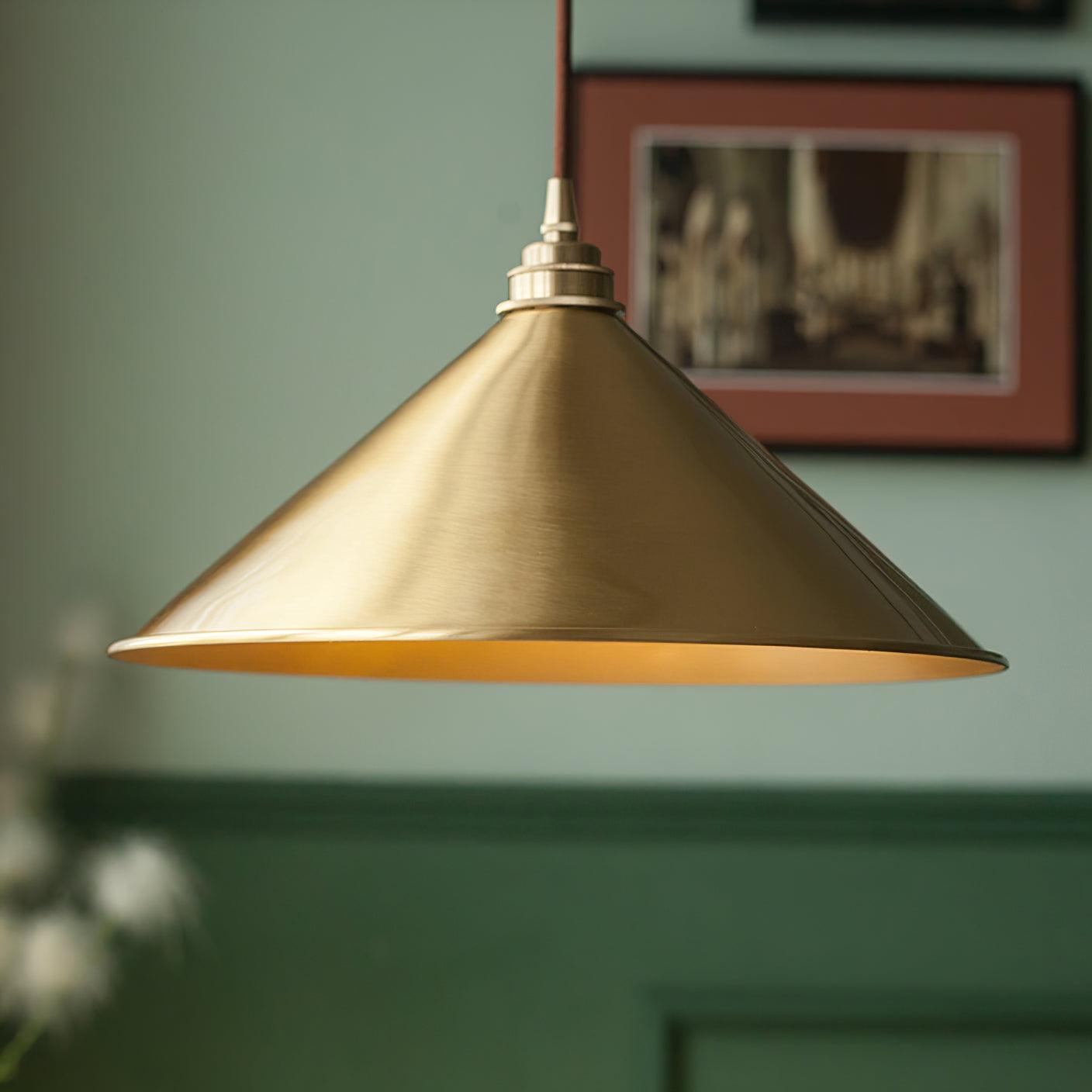 Brass Cone Pendant Light 9.4"