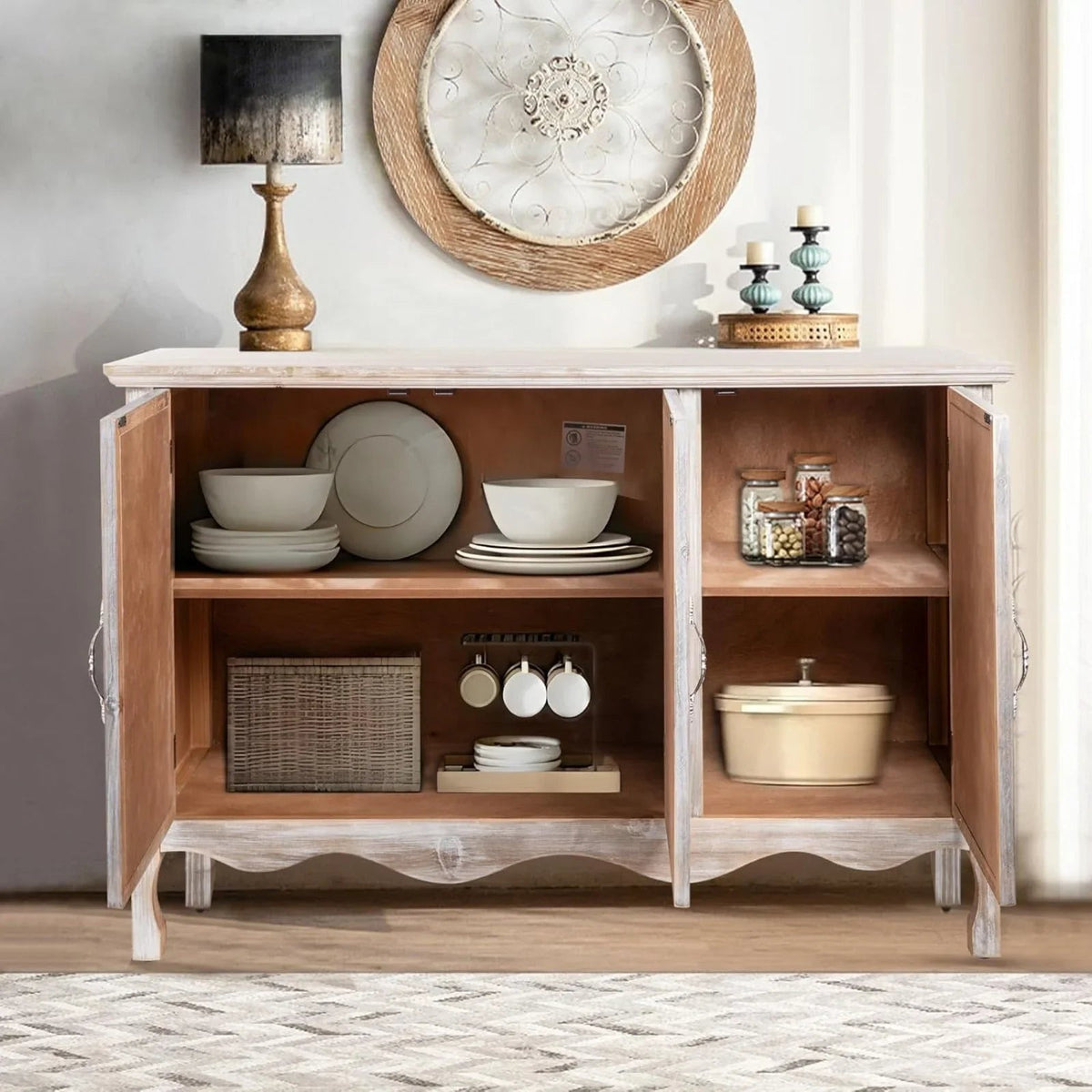 Buffet Cabinet - Vintage Wood Two-Door — House of Avana, view 4 of 22